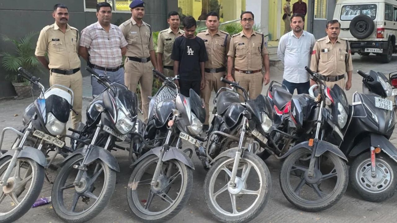 इंदौर: दो पहिया वाहन चोरी करने वाले आरोपी को पुलिस ने किया गिरफ्तार, 3 लाख की 6 चोरी की बाइक बरामद