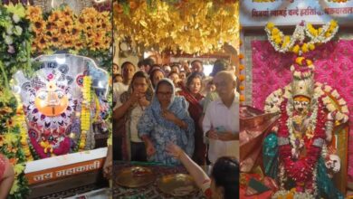 90 किलो चांदी से सजा मां बिजासन का गर्भगृह, बगलामुखी से मैहर तक मंदिरों में उमड़ी श्रद्धालुओं की भीड़