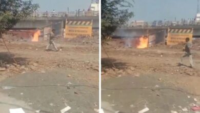भोपाल के छोला इलाके में गैस पाइपलाइन में लगी आग, जेसीबी से खुदाई के दौरान हुआ रिसाव, पुलिस ने लोगों को हटाया