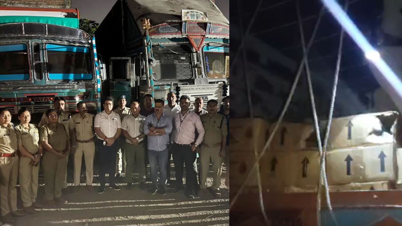 इंदौर में जीएसटी और आबकारी विभाग की बड़ी कार्रवाई, 3 करोड़ की अवैध शराब से भरे 2 ट्रक जब्त